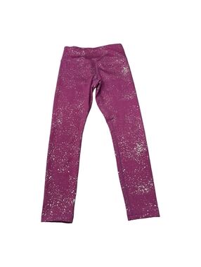 ZYIA Active Red Stay Gold Light n Tight  7/8 Leggings Metallic Flecks Women’s 4